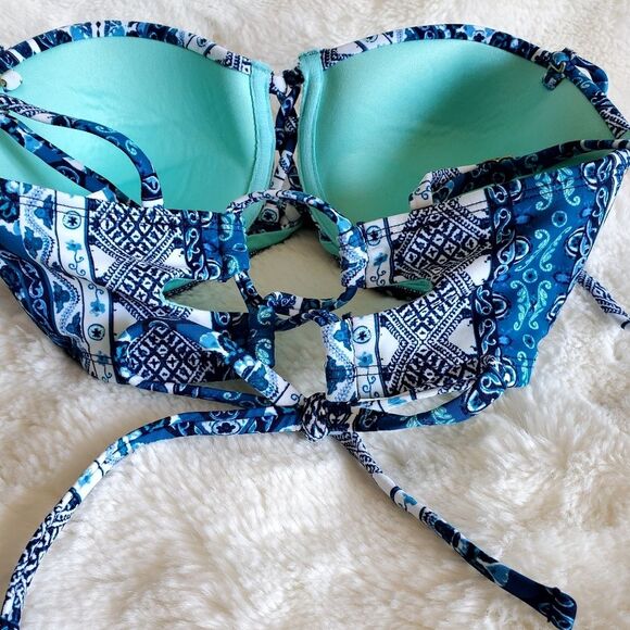 New Xhilaration Multi Blue Bikini Size M - Picture 4 of 5